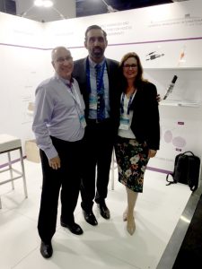 Keith Wells & Jo Naquesage with Adam Goodes, former Australian of the year, and co-director of the Indigenous Defence Consortium, at Pacific 17 Exhibition, Sydney