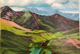 Catherine Jennings' Mountain Painting International Happiness Day
