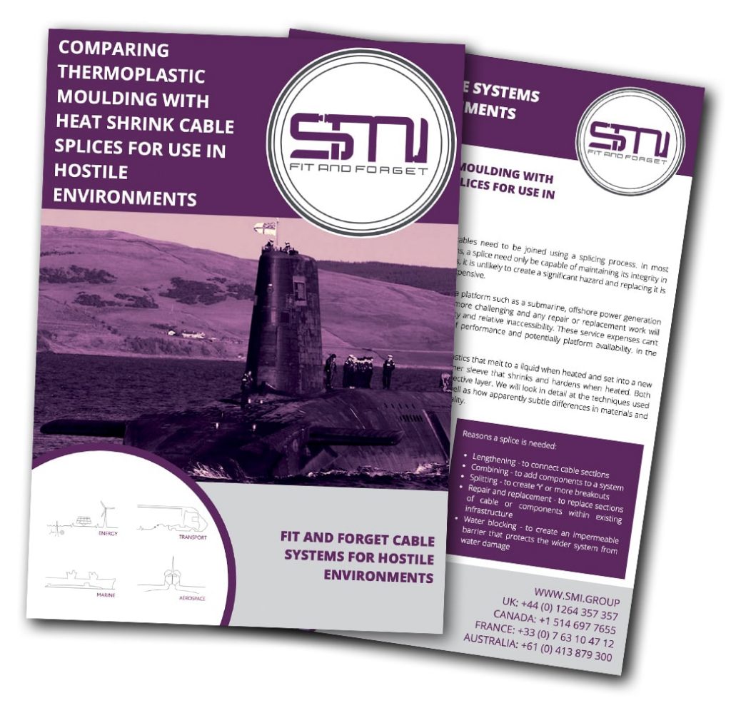 SMI 'Comparing thermoplastic moulding and heat shrink wraps for cable splices in hostile environments' white paper mock up